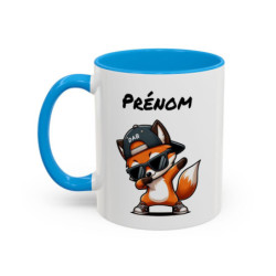 Tasse Personnalisable Renard Dab – Mug Animal Drôle – Cadeau Fun Enfant ou Adulte – Céramique 325ml