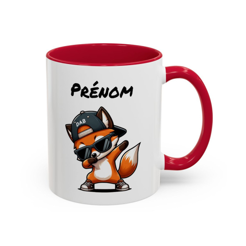 Tasse Personnalisable Renard Dab – Mug Animal Drôle – Cadeau Fun Enfant ou Adulte – Céramique 325ml