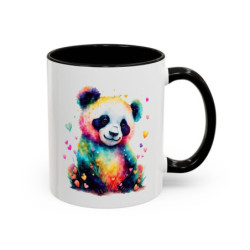 Tasse Panda Aquarelle Multicolore – Mug Animal Mignon – Cadeau Nature Artistique – Céramique 325ml