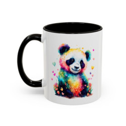 Tasse Panda Aquarelle Multicolore – Mug Animal Mignon – Cadeau Nature Artistique – Céramique 325ml