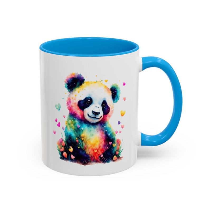 Tasse Panda Aquarelle Multicolore – Mug Animal Mignon – Cadeau Nature Artistique – Céramique 325ml