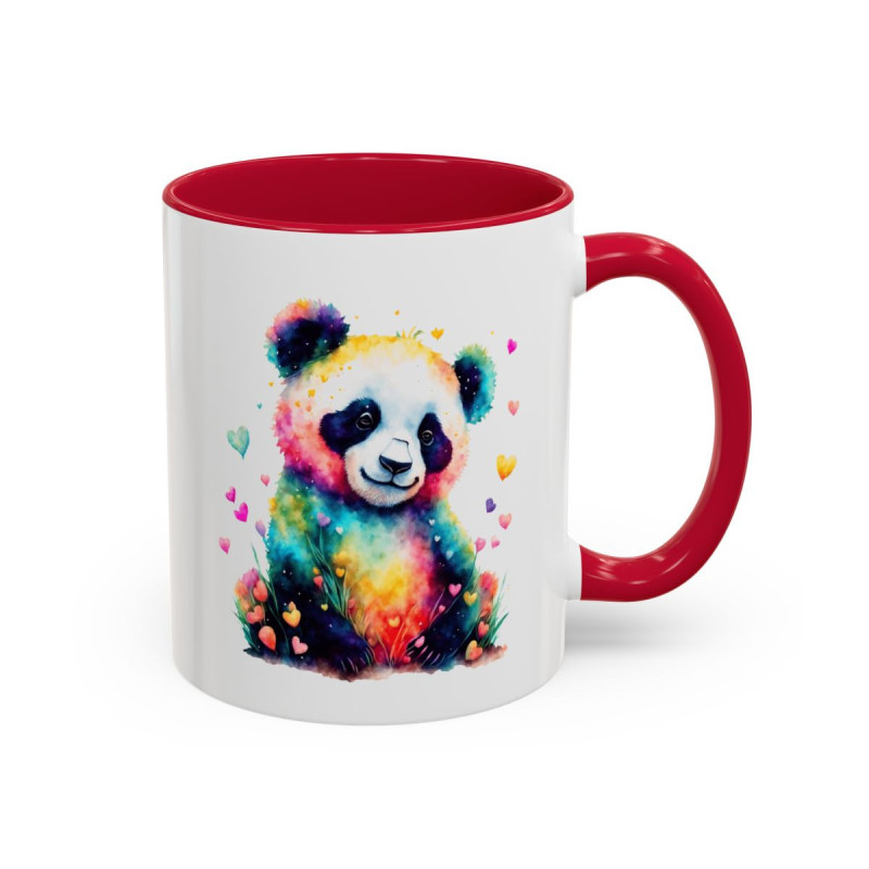 Tasse Panda Aquarelle Multicolore – Mug Animal Mignon – Cadeau Nature Artistique – Céramique 325ml