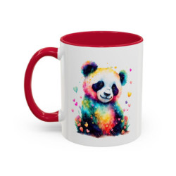Tasse Panda Aquarelle Multicolore – Mug Animal Mignon – Cadeau Nature Artistique – Céramique 325ml