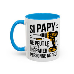 Tasse Papy Bricoleur – Si Papy ne Peut le Réparer Personne ne Peut – Mug Humour Bricolage – Céramique 325ml