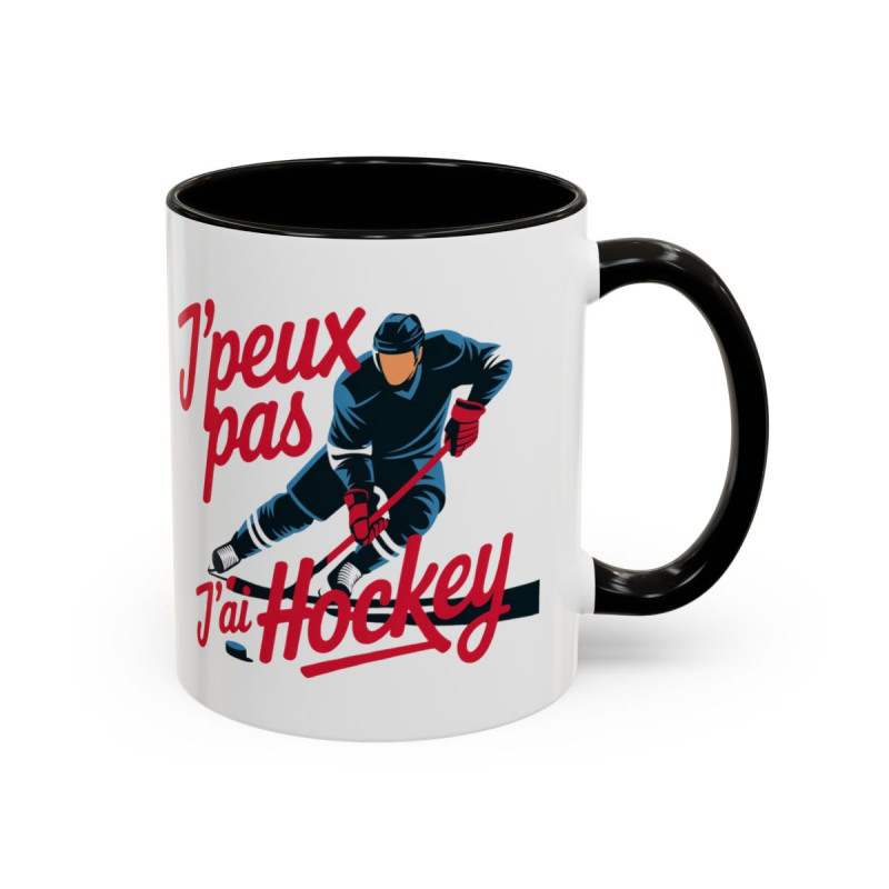 Tasse Hockey J’peux pas j’ai Hockey – Mug Sport Glace – Cadeau Hockeyeur Passionné – Céramique 325ml