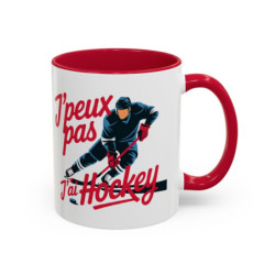 Tasse Hockey J’peux pas j’ai Hockey – Mug Sport Glace – Cadeau Hockeyeur Passionné – Céramique 325ml