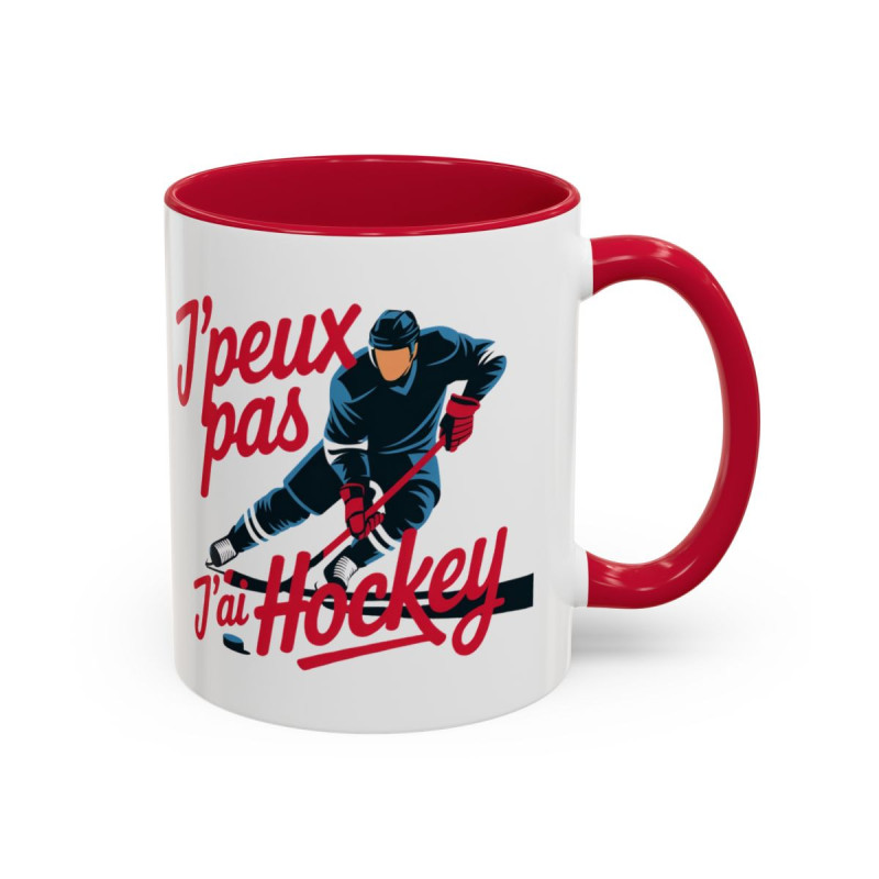 Tasse Hockey J’peux pas j’ai Hockey – Mug Sport Glace – Cadeau Hockeyeur Passionné – Céramique 325ml