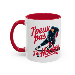 Tasse Hockey J’peux pas j’ai Hockey – Mug Sport Glace – Cadeau Hockeyeur Passionné – Céramique 325ml