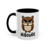 Tasse Hibou Hiboude – Mug Animal Drôle – Cadeau Humour Animalier – Céramique 325ml Noir Bleu Rouge