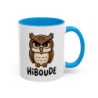 Tasse Hibou Hiboude – Mug Animal Drôle – Cadeau Humour Animalier – Céramique 325ml Noir Bleu Rouge
