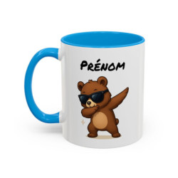 Tasse Personnalisable Ours Dab – Mug Animal Drôle – Cadeau Fun Enfant ou Adulte – Céramique 325ml