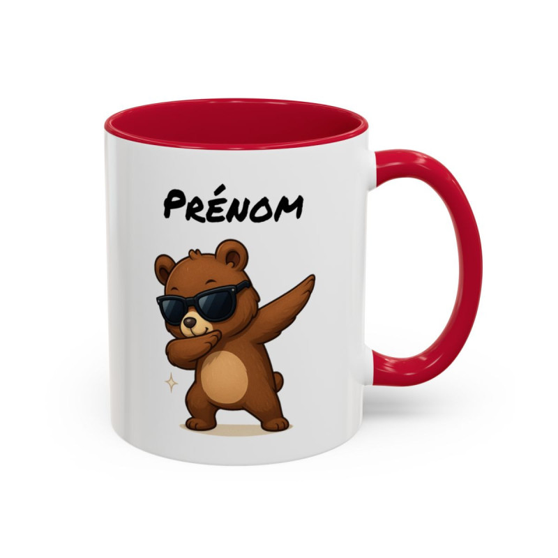 Tasse Personnalisable Ours Dab – Mug Animal Drôle – Cadeau Fun Enfant ou Adulte – Céramique 325ml