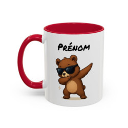 Tasse Personnalisable Ours Dab – Mug Animal Drôle – Cadeau Fun Enfant ou Adulte – Céramique 325ml