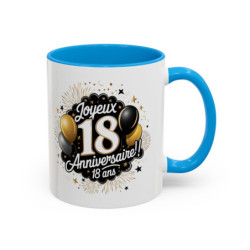 Tasse Joyeux 18 Anniversaire – Mug Anniversaire 18 ans – Cadeau Fête Anniversaire – Céramique 325ml