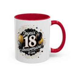 Tasse Joyeux 18 Anniversaire – Mug Anniversaire 18 ans – Cadeau Fête Anniversaire – Céramique 325ml
