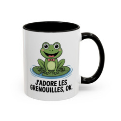 Tasse Grenouille Humour – J’adore les Grenouilles, Ok. – Mug Animal Drôle – Céramique 325ml