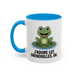 Tasse Grenouille Humour – J’adore les Grenouilles, Ok. – Mug Animal Drôle – Céramique 325ml