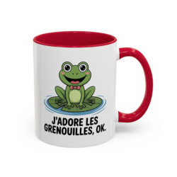 Tasse Grenouille Humour – J’adore les Grenouilles, Ok. – Mug Animal Drôle – Céramique 325ml