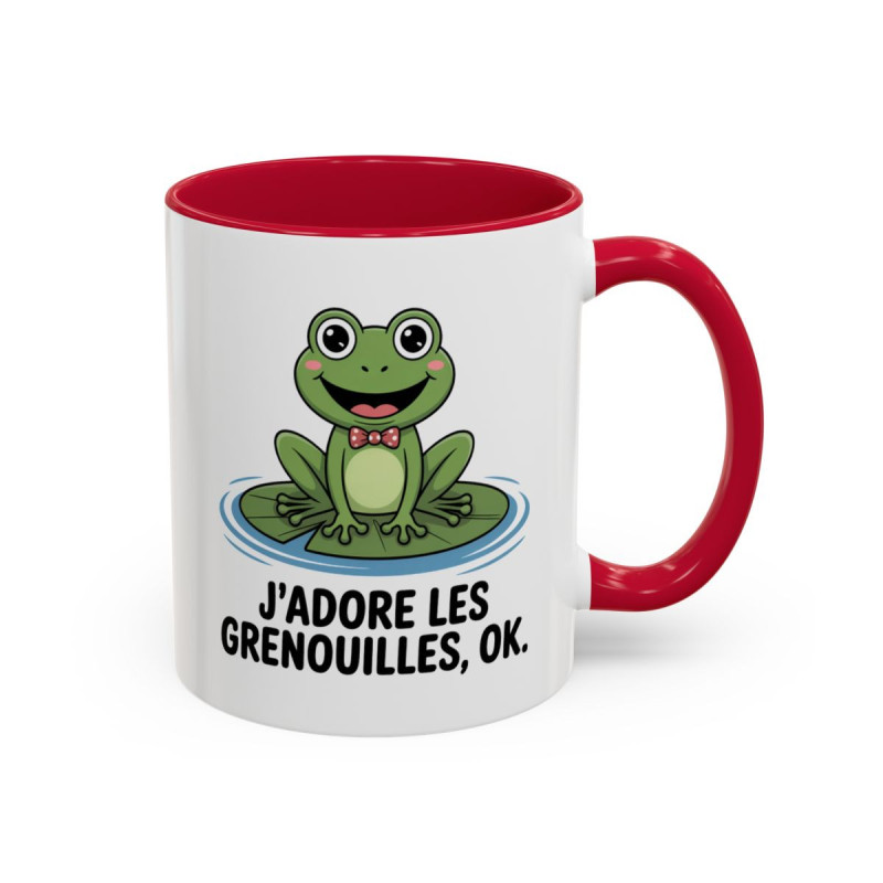 Tasse Grenouille Humour – J’adore les Grenouilles, Ok. – Mug Animal Drôle – Céramique 325ml