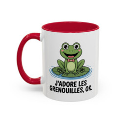 Tasse Grenouille Humour – J’adore les Grenouilles, Ok. – Mug Animal Drôle – Céramique 325ml