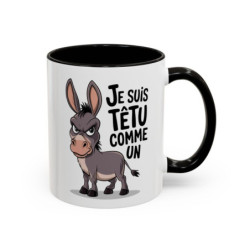 Tasse Âne Humoristique – Mug Animal Têtu Drôle – Cadeau Original Humour – Céramique 325ml
