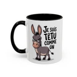Tasse Âne Humoristique – Mug Animal Têtu Drôle – Cadeau Original Humour – Céramique 325ml