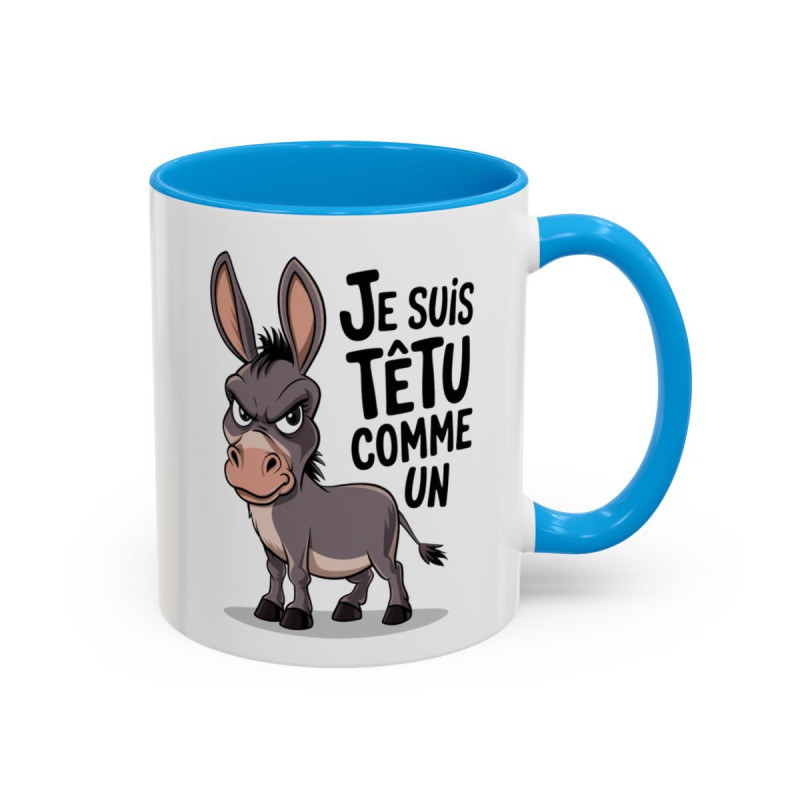 Tasse Âne Humoristique – Mug Animal Têtu Drôle – Cadeau Original Humour – Céramique 325ml