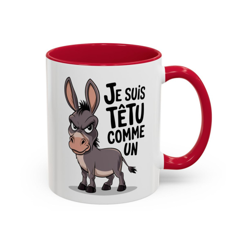 Tasse Âne Humoristique – Mug Animal Têtu Drôle – Cadeau Original Humour – Céramique 325ml