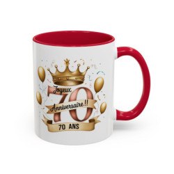 Tasse Joyeux 70e Anniversaire – Mug Anniversaire 70 Ans Élégant – Cadeau Original Anniversaire – Céramique 325ml