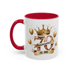 Tasse Joyeux 70e Anniversaire – Mug Anniversaire 70 Ans Élégant – Cadeau Original Anniversaire – Céramique 325ml