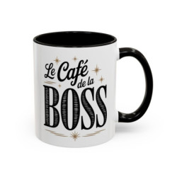 Tasse Le Café de la Boss – Mug Humour Bureau Femme – Cadeau Original Collègue – Céramique 325ml