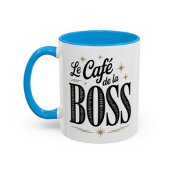 Tasse Le Café de la Boss – Mug Humour Bureau Femme – Cadeau Original Collègue – Céramique 325ml