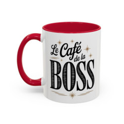 Tasse Le Café de la Boss – Mug Humour Bureau Femme – Cadeau Original Collègue – Céramique 325ml