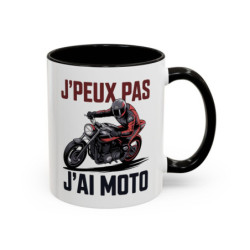 Tasse J’peux Pas J’ai Moto – Mug Motard Humour – Cadeau Passion Moto – Céramique 325ml