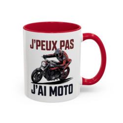 Tasse J’peux Pas J’ai Moto – Mug Motard Humour – Cadeau Passion Moto – Céramique 325ml