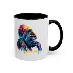 Mug Gorille Artistique – Tasse Animal Moderne Colorée – Cadeau Original – Céramique 325 ml