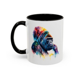 Mug Gorille Artistique – Tasse Animal Moderne Colorée – Cadeau Original – Céramique 325 ml