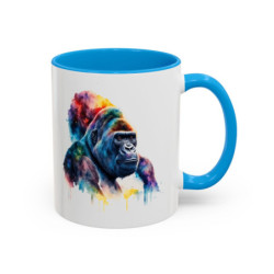 Mug Gorille Artistique – Tasse Animal Moderne Colorée – Cadeau Original – Céramique 325 ml