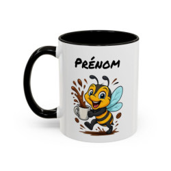 Mug Abeille Café Personnalisable – Tasse Humoristique Café – Cadeau Original – Céramique 325 ml