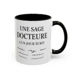 Mug Citation Docteure – Une Sage Docteure a un Jour Écrit – Tasse Humour Médical – Cadeau Médecin Céramique 325 ml
