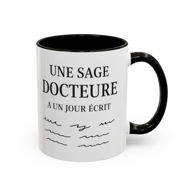 Mug Citation Docteure – Une Sage Docteure a un Jour Écrit – Tasse Humour Médical – Cadeau Médecin Céramique 325 ml