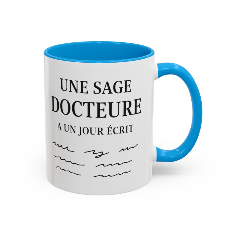 Mug Citation Docteure – Une Sage Docteure a un Jour Écrit – Tasse Humour Médical – Cadeau Médecin Céramique 325 ml
