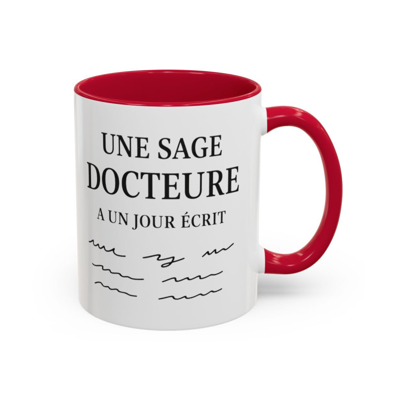 Mug Citation Docteure – Une Sage Docteure a un Jour Écrit – Tasse Humour Médical – Cadeau Médecin Céramique 325 ml