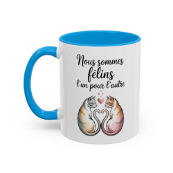 Mug Chats Amour – Nous Sommes Félins l’un pour l’Autre – Tasse Romantique Couple – Cadeau Saint Valentin Chats