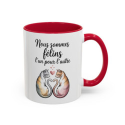 Mug Chats Amour – Nous Sommes Félins l’un pour l’Autre – Tasse Romantique Couple – Cadeau Saint Valentin Chats