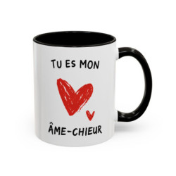 Tasse Humour Tu Es Mon Âme-Chieur – Mug Amour Drôle avec Cœur Rouge – Cadeau Couple Original 325ml