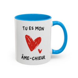 Tasse Humour Tu Es Mon Âme-Chieur – Mug Amour Drôle avec Cœur Rouge – Cadeau Couple Original 325ml