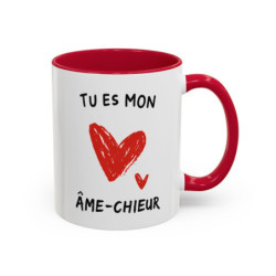 Tasse Humour Tu Es Mon Âme-Chieur – Mug Amour Drôle avec Cœur Rouge – Cadeau Couple Original 325ml