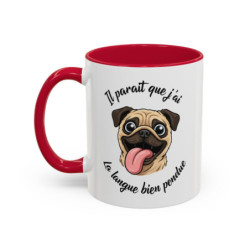 Tasse Humour Chien Carlin – Mug Pug Langue Pendue Drôle – Cadeau Amoureux des Chiens Original 325ml