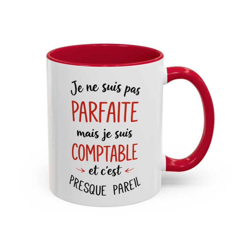 Tasse Humour Comptable Je Ne Suis Pas Parfaite Mais Comptable – Mug Citation Métier – Cadeau Drôle Comptabilité 325ml